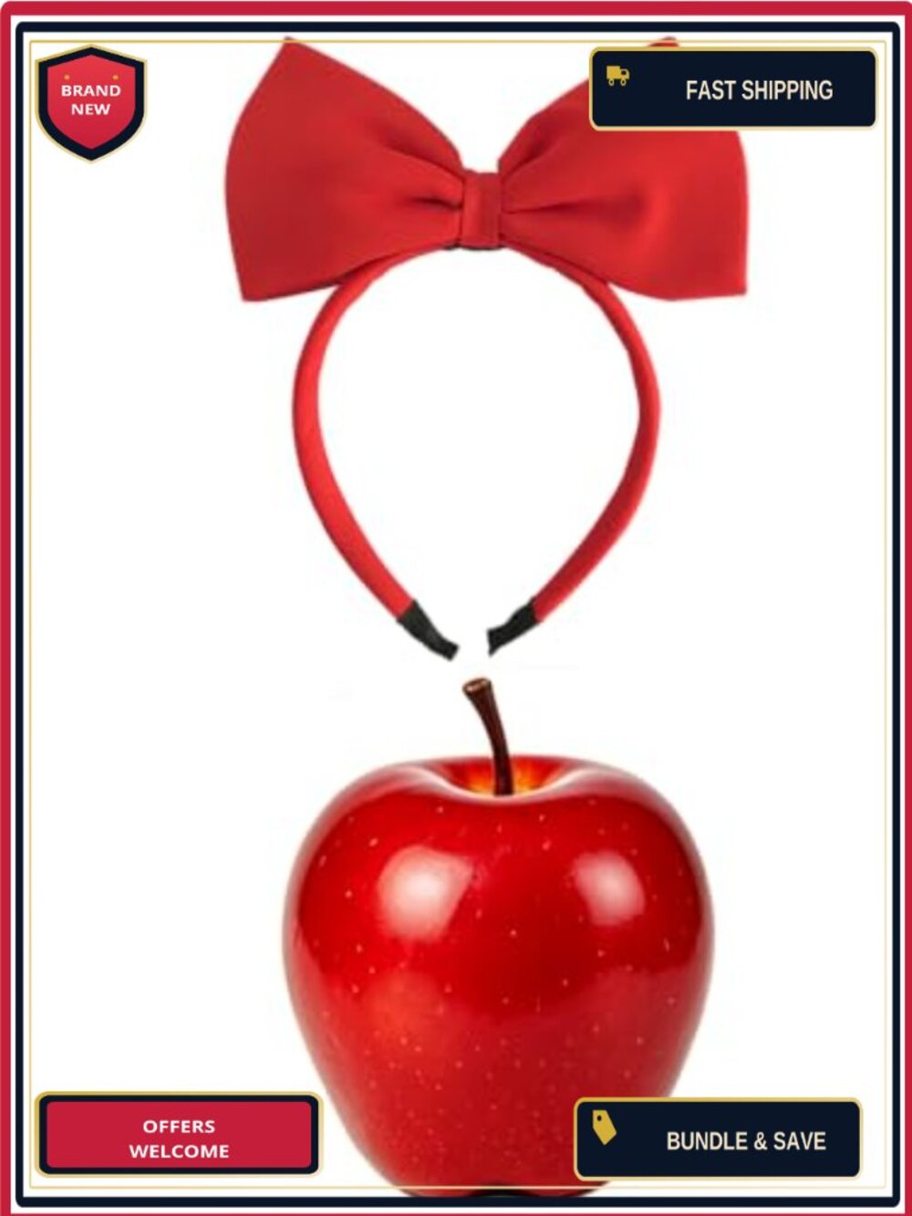 Women's Princess Costume Dress Set with Headband & Apple Prop - Picture 4 of 4